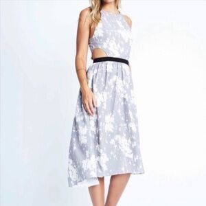 Karen Zambos high low cutout midriff dress size S